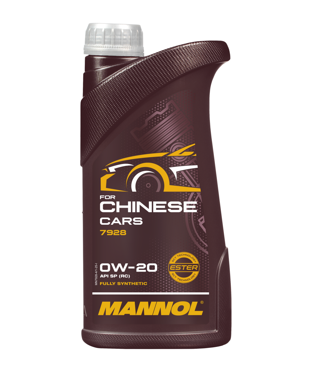 7928-001 масло мот.синт. For Chinese Cars 0W-20  (1л) MANNOL; API SP(RC)