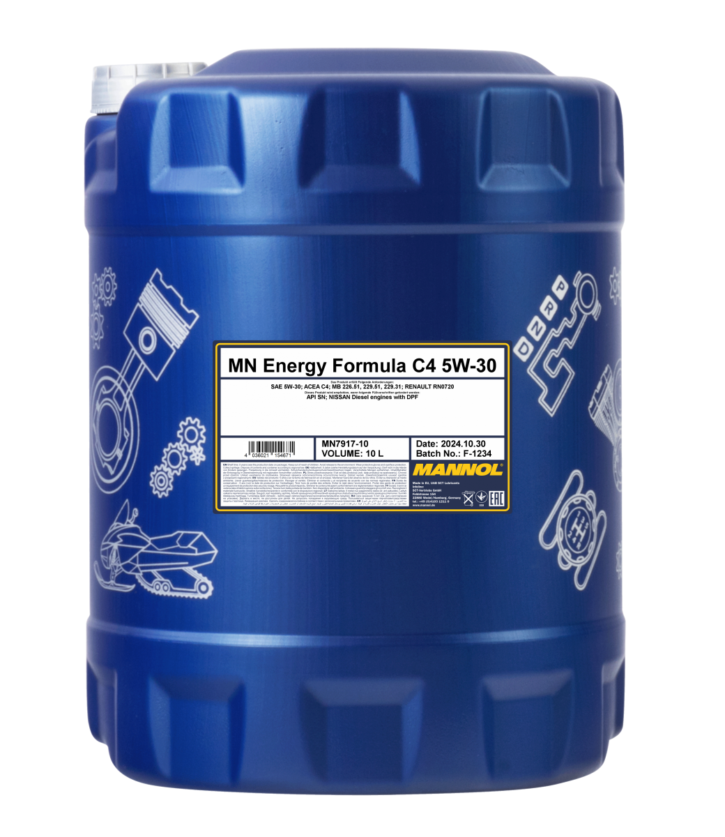 7917-020 масло мот.синт. Energy Formula C4 5W-30  (20л) MANNOL; API SN ACEA C4