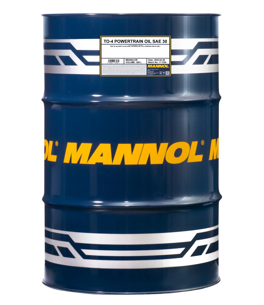 2602-208 Масло трансмиссионно-гидравлическое TO-Powertrain Oil SAE 30 (208л) MANNOL