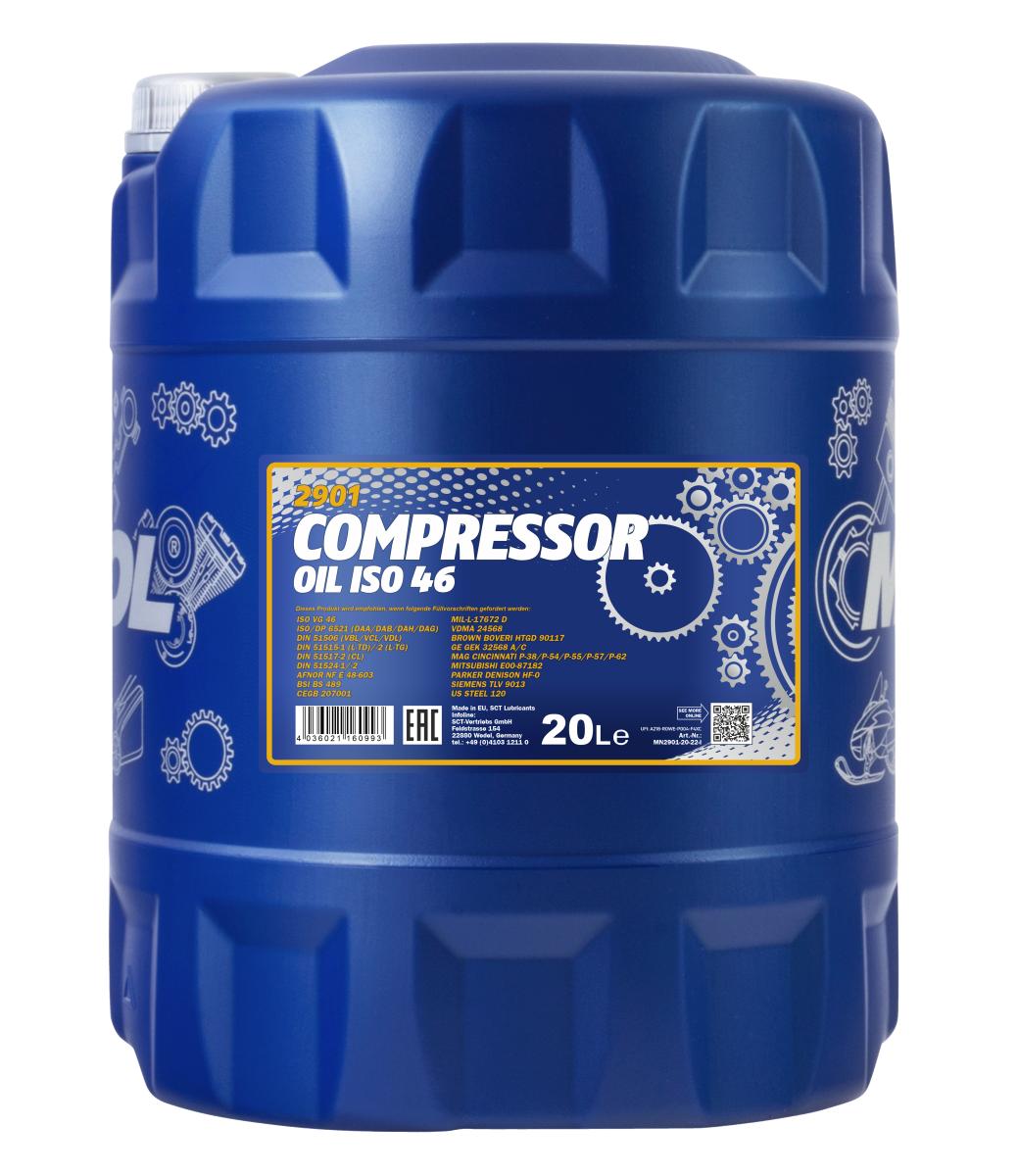 2901-020 Компрессорное масло Compressor Oil ISO 46 (20л) MANNOL