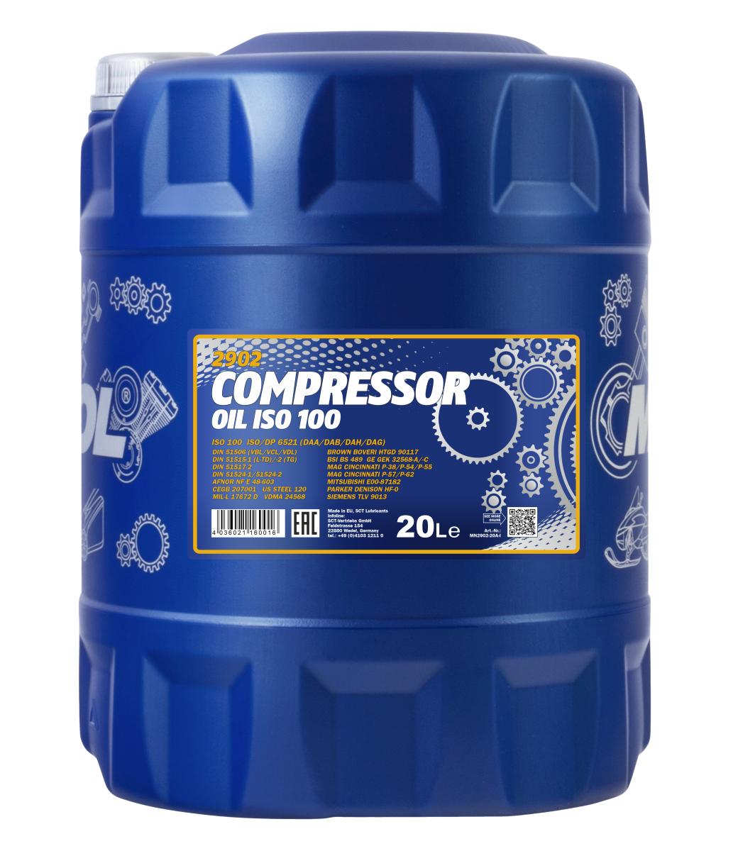 2902-020 Компрессорное масло Compressor Oil ISO 100 (20л) MANNOL