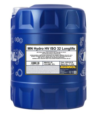 2201-020 Гидравлическое масло Hydro HV ISO 32 Longlife (20л) MANNOL